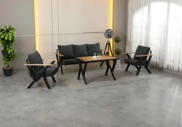 Gölge, 3+1+1 Bahçe-Balkon Mobilyası, Antrasit 